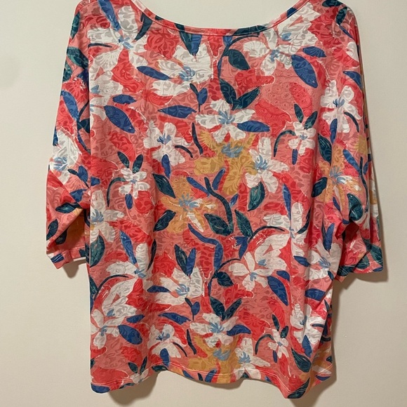 Tribal Jeans Floral Multicolor Women's 3/4 Sleeve Top M - Picture 4 of 6